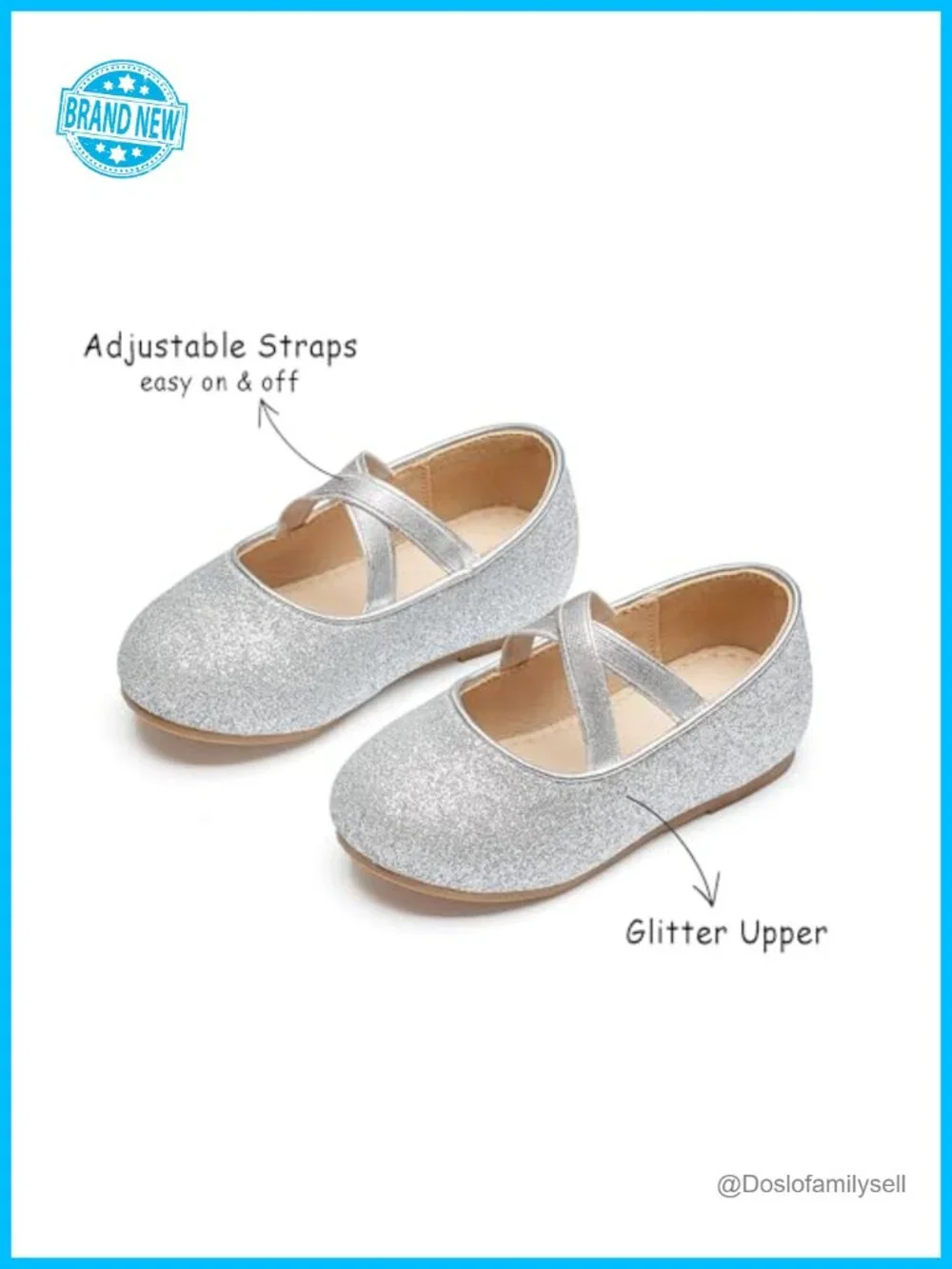 Toddler Girl Mary Jane Ballet Flats Faux Leather Dress Shoes Elastic Strap
